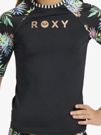 4 Roxy Active - Short Sleeve Rash Vest for Girls 6-16 Pink ERGWR03486 Roxy
