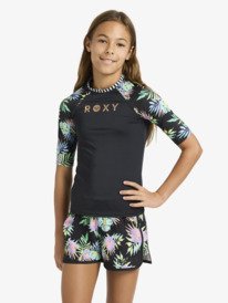 0 Roxy Active - Short Sleeve Rash Vest for Girls 6-16 Pink ERGWR03486 Roxy