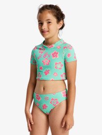 1 Tropicool - Ensemble lycra &agrave; manches courtes pour Filles 6-16 ans Vert ERGWR03488 Roxy