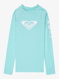 0 Whole Hearted - Long Sleeve Rash Vest for Girls 6-16 Blue ERGWR03490 Roxy