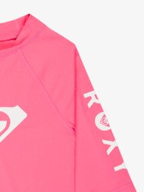 2 Whole Hearted - Short Sleeve Rash Vest for Girls 6-16 Pink ERGWR03491 Roxy