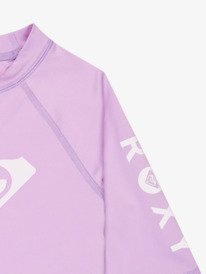 2 Whole Hearted - Short Sleeve Rash Vest for Girls 6-16 Purple ERGWR03491 Roxy