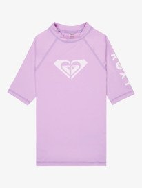 0 Whole Hearted - Short Sleeve Rash Vest for Girls 6-16 Purple ERGWR03491 Roxy