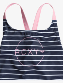 2 Bico Basic Stripe - Cross Back One-Piece Swimsuit  for Girls 6-16 Blue ERGX103175 Roxy