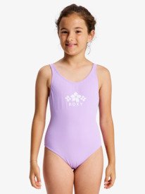 0 Solid Active - One-Piece Swimsuit for Girls 6-16 Purple ERGX103232 Roxy