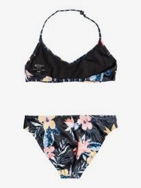 1 Flowers Addict - Triangle-Bralette-Bikini-Set für Mädchen 8-16 Schwarz ERGX203415 Roxy