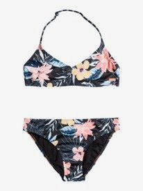 0 Flowers Addict - Triangle-Bralette-Bikini-Set für Mädchen 8-16 Schwarz ERGX203415 Roxy