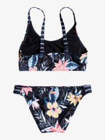 1 Flowers Addict - Conjunto de bikini crop-top para Chicas 8-16 Negro ERGX203417 Roxy