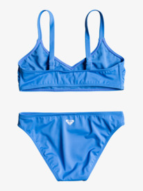 1 Just Good Vibes - Conjunto de bikini triangular altlético para Chicas 8-16 Azul ERGX203423 Roxy