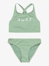 0 Solid Active - Two-Piece Swim Set for Girls 6 - 16 Green ERGX203618 Roxy