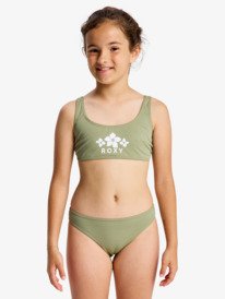 0 Solid Active - Two Piece Bralette Bikini Set for Girls 6-16 Green ERGX203686 Roxy