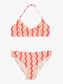 0 Bold Waves - Ensemble bikini bralette deux pi&egrave;ces pour Filles 6-16 ans Rose ERGX203705 Roxy