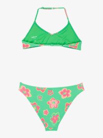 1 Tropicool - Two Piece Triangle Bikini Set for Girls 6-16 Green ERGX203711 Roxy