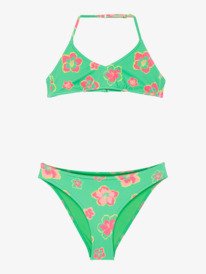 0 Tropicool - Two Piece Triangle Bikini Set for Girls 6-16 Green ERGX203711 Roxy