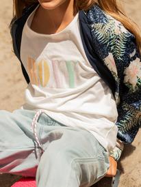 0 Day And Night - Nachhaltiges T-Shirt für Mädchen 4-16 Weiss ERGZT03754 Roxy