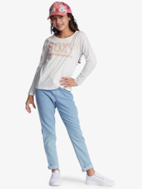 3 The One - Organic Long Sleeve T-Shirt for Girls White ERGZT03904 Roxy