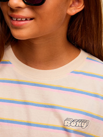 3 Never Saw Blue Like That Strip - Short Sleeves T-Shirt for Girls 4 - 16 Beige ERGZT04109 Roxy