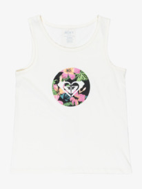 0 Rg Life Floral - Top de manga cava para Raparigas 4 - 16 Branco ERGZT04125 Roxy