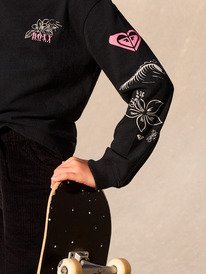 2 Orchidregular Go - Maglietta a Maniche Lunghe da Ragazza 4-16 Black ERGZT04141 Roxy