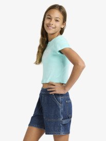 3 Baby One More Time - T-shirt curta para Raparigas 4-16 Azul ERGZT04152 Roxy