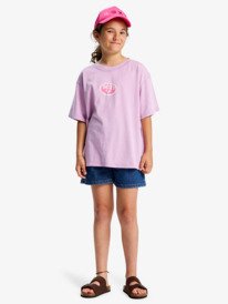 2 Eveoversize Washed - T-shirt de manga curta para Raparigas 4-16 Roxo ERGZT04157 Roxy