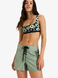 0 Roxy Pro The 93 Win Printed - Calções de banho pelo joelho para Mulher Preto ERJBS03329 Roxy