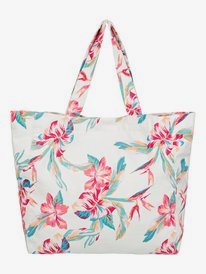 2 Anti Bad Vibes 25L - Large Canvas Tote Bag White ERJBT03167 Roxy