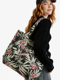 0 Anti Bad Vibes - Large Tote Bag for Women Black ERJBT03431 Roxy