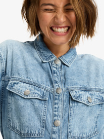10 Coastal Weekend - Langärmliger Jeans-Einteiler für Frauen Blau ERJDO03001 Roxy