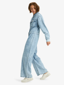 7 Coastal Weekend - Langärmliger Jeans-Einteiler für Frauen Blau ERJDO03001 Roxy