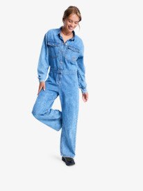3 Coastal Weekend - Langärmliger Jeans-Einteiler für Frauen Blau ERJDO03001 Roxy