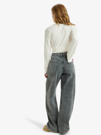 3 Milla Wide Leg Regular Mid - Cropped for Women Grey ERJDP03312 Roxy