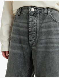 4 Milla Wide Leg Regular Mid - Cropped for Women Grey ERJDP03312 Roxy