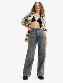 2 Milla Wide Leg Regular Mid - Cropped for Women Grey ERJDP03312 Roxy