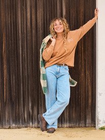 5 Milla Wide Leg Regular Beau - Cropped for Women Blue ERJDP03317 Roxy