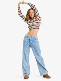 2 Milla Wide Leg Regular Beau - Cropped for Women Blue ERJDP03317 Roxy