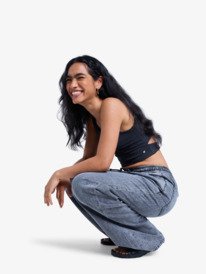 2 Stunning View Mid Grey - Relaxed Jeans for Women Grey ERJDP03318 Roxy