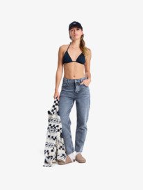 2 Patti Straight Mid Grey - Vaquero de corte recto para mujer Gris ERJDP03319 Roxy