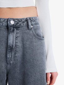 2 Laidback Low Lava - Loose Fit Denim Jeans for Women Black ERJDP03321 Roxy