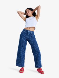 4 Boogie Night Mid Ocean Blue - Jeans large pour Femme Bleu ERJDP03332 Roxy