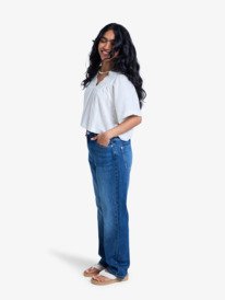 1 London Aqua Mirage - Cropped Jeans for Women Blue ERJDP03334 Roxy