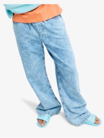 0 Saltwater Mid Sunbleached - Pantalon en velours pour Femme Bleu ERJDP03338 Roxy