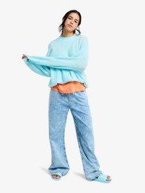 3 Saltwater Mid Sunbleached - Pantalon en velours pour Femme Bleu ERJDP03338 Roxy