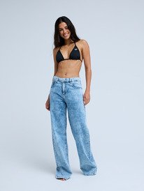 6 Dawn Patrol Mid Sunbleached - Jeans in denim larghi da Donna Blue ERJDP03340 Roxy