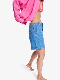 1 Island Hopper High Surf Wash - Denim Short voor Dames Blue ERJDS03344 Roxy