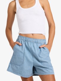 3 Stay Wavy Mid - Short en denim pour Femme Blanc ERJDS03345 Roxy