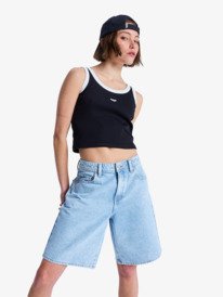 0 Breakers Mid Sunbleached - Denim Bermuda voor Dames Blue ERJDS03352 Roxy