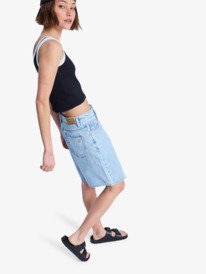 1 Breakers Mid Sunbleached - Denim Bermuda voor Dames Blue ERJDS03352 Roxy