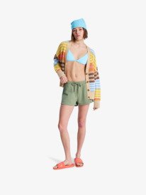 3 Surf Stoked - Short con cintura el&aacute;stica para Mujer Verde ERJFB03416 Roxy