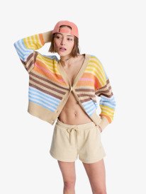 0 Surf Stoked - Short &agrave; taille &eacute;lastique pour Femme Beige ERJFB03416 Roxy